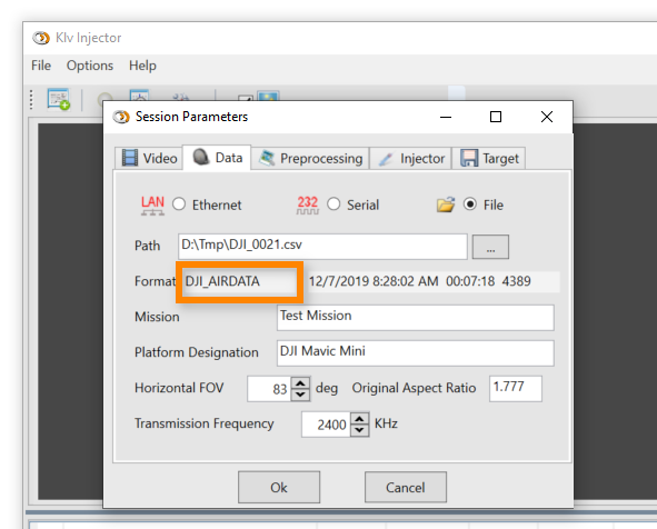 Select DJI telemetry