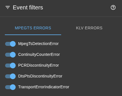 Stream errors filter mpegts