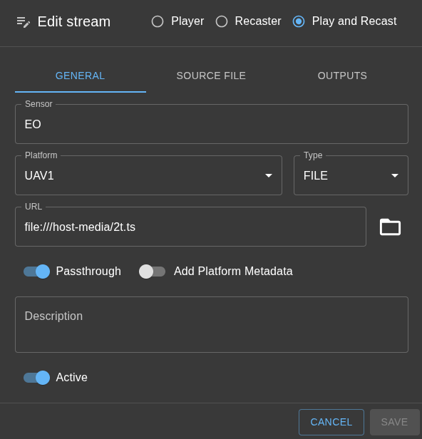 File streamer config