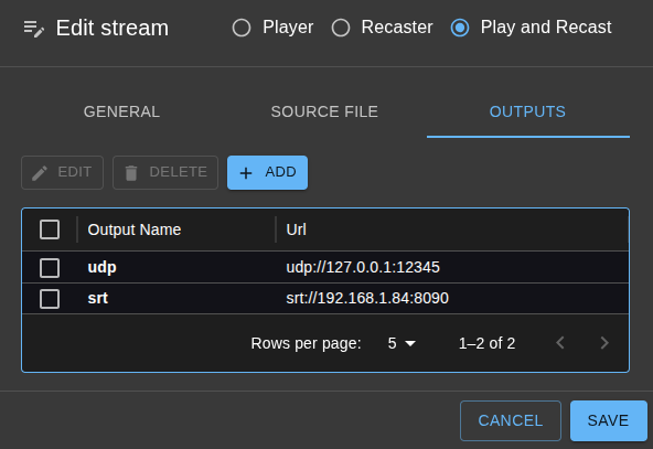 File streamer targets