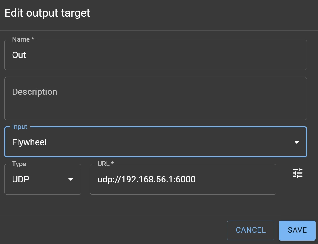 Flywheel config output