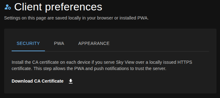 Downloading CA certificate