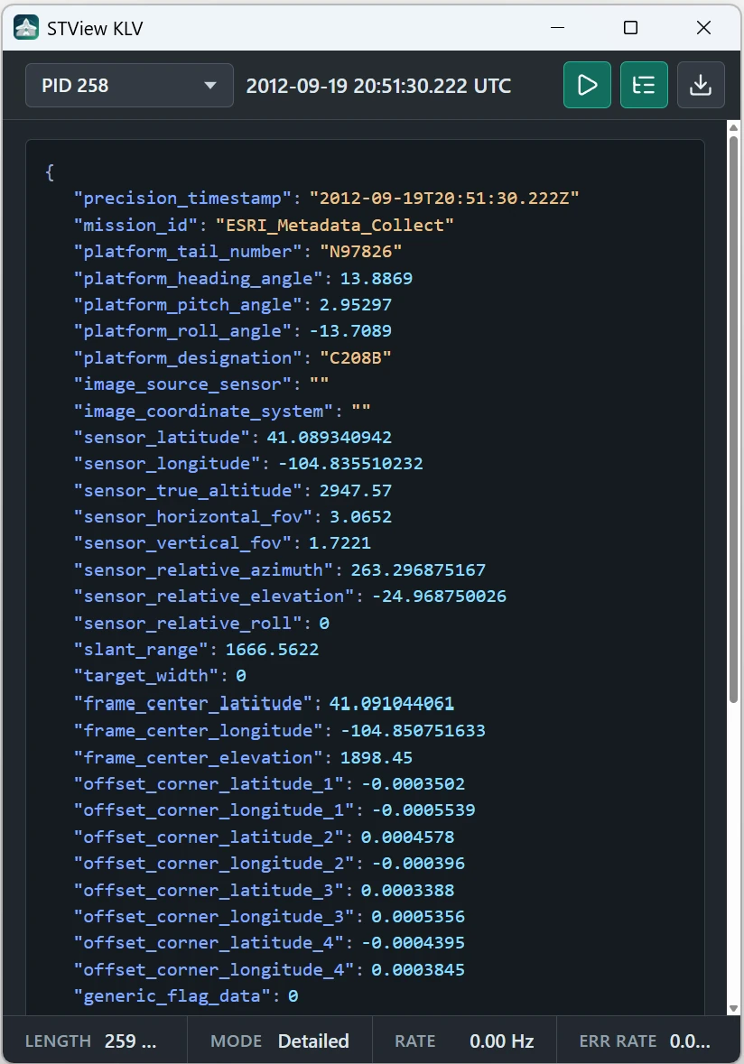 Klv Metadata (detailed)