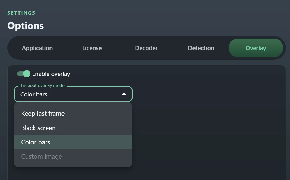 Overlay options