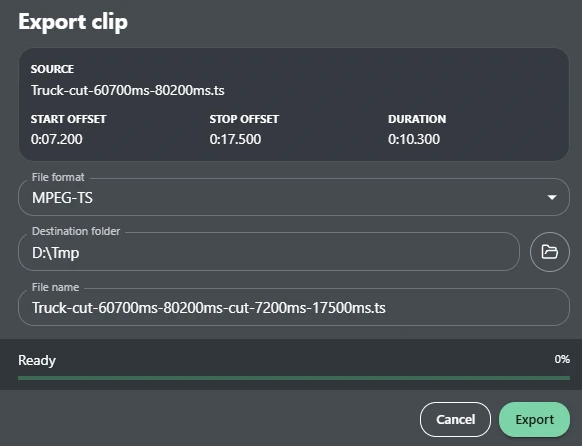 Export mpegts
